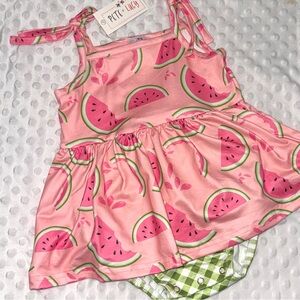 Pete and Lucy Pink Watermelon Print Baby Dress